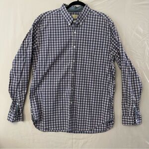 J.CREW Mens Long Sleeve Plaid Button-Down, XL, 100% Cotton